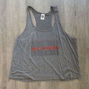 Heather Gray Tank Top with Red Tampa Bay Buccaneers Design (Football Fans) Super